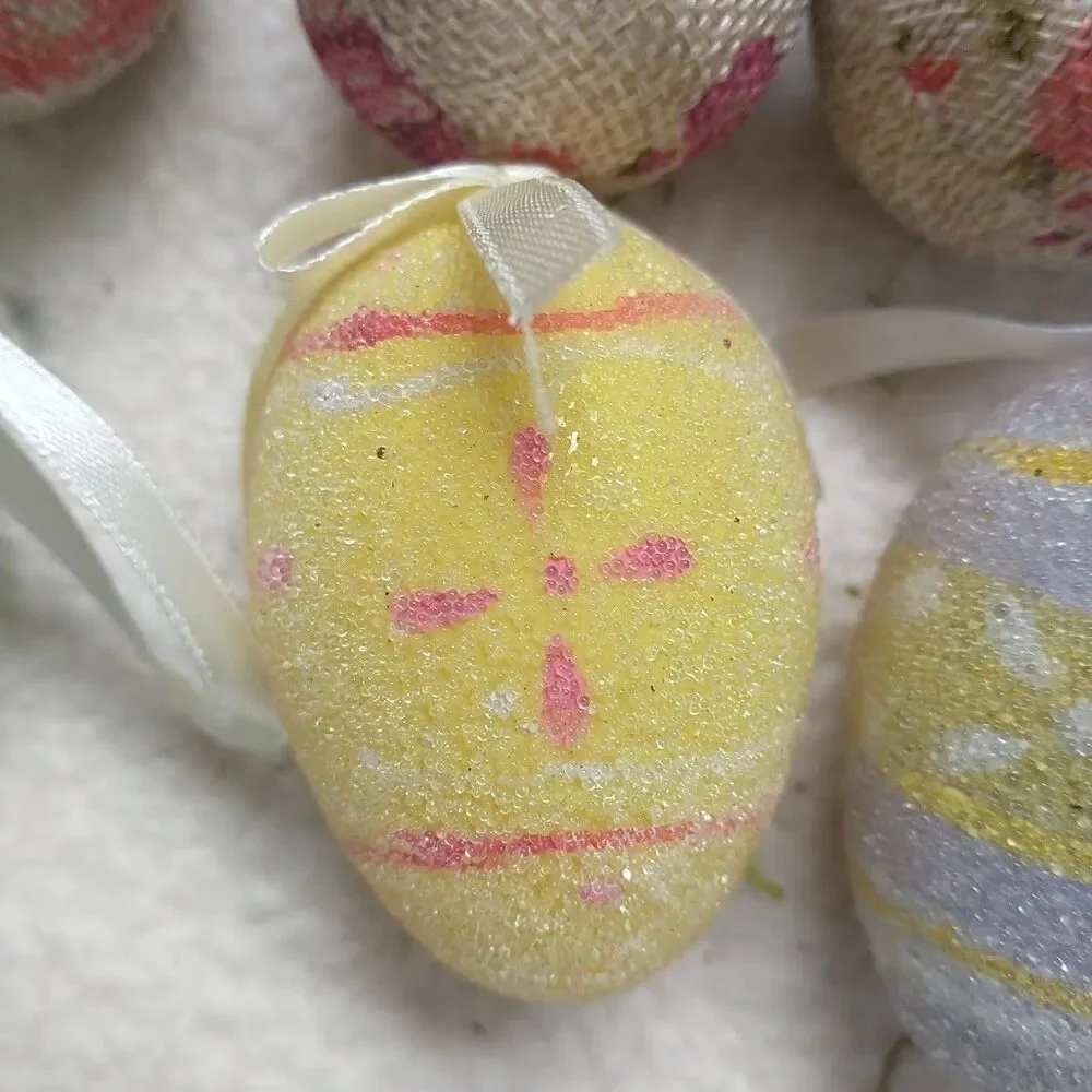 Vtg Easter Egg Ornaments Decor Lot Of 13